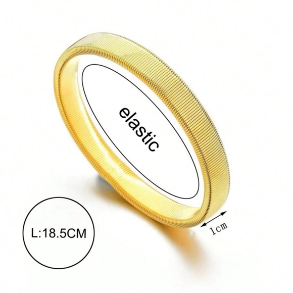 Men Stainless Steel Punk Style Elastic Metal Armband Bracelet - Picture 15 of 16